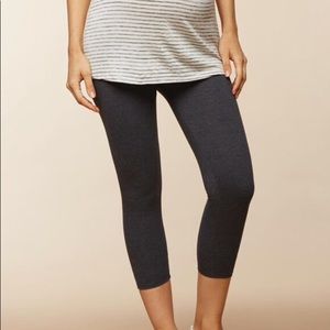Charcoal Maternity Cropped Leggings